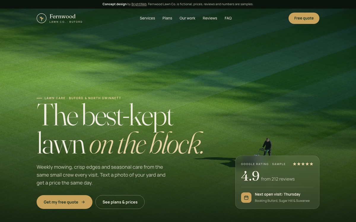 Fernwood Lawn Co. demo website